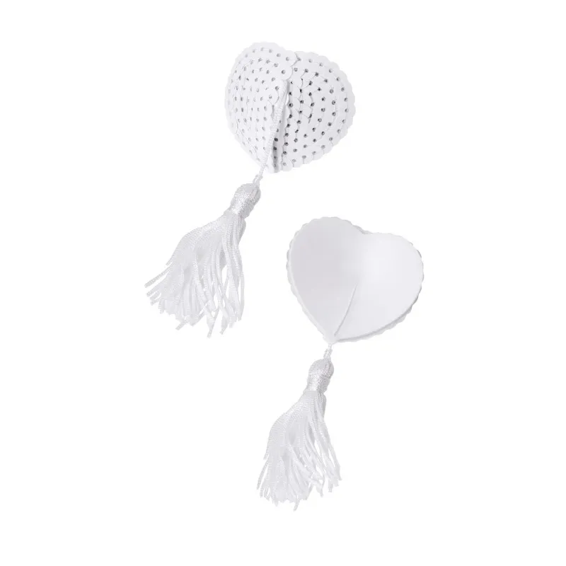 Фото Erolanta Lingerie Пэстис Erolanta Cora, в форме сердец, с кисточками, однотонные, белые