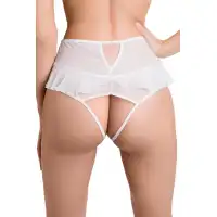 Изображение Erolanta Lingerie Эротические трусики с высокой посадкой Erolanta Lana, белый (54-56)