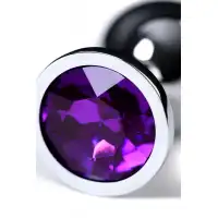 Изображение Metal by TOYFA Анальная втулка Metal by TOYFA, металл, серебряная, с фиолетовым кристаллом, 8 см, Ø 3,4 см, 85 г