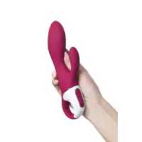 Изображение Satisfyer, Германия Вибратор с клиторальным стимулятором и подогревом Satisfyer Heated Affair ConnectApp,бордовый,20,6см