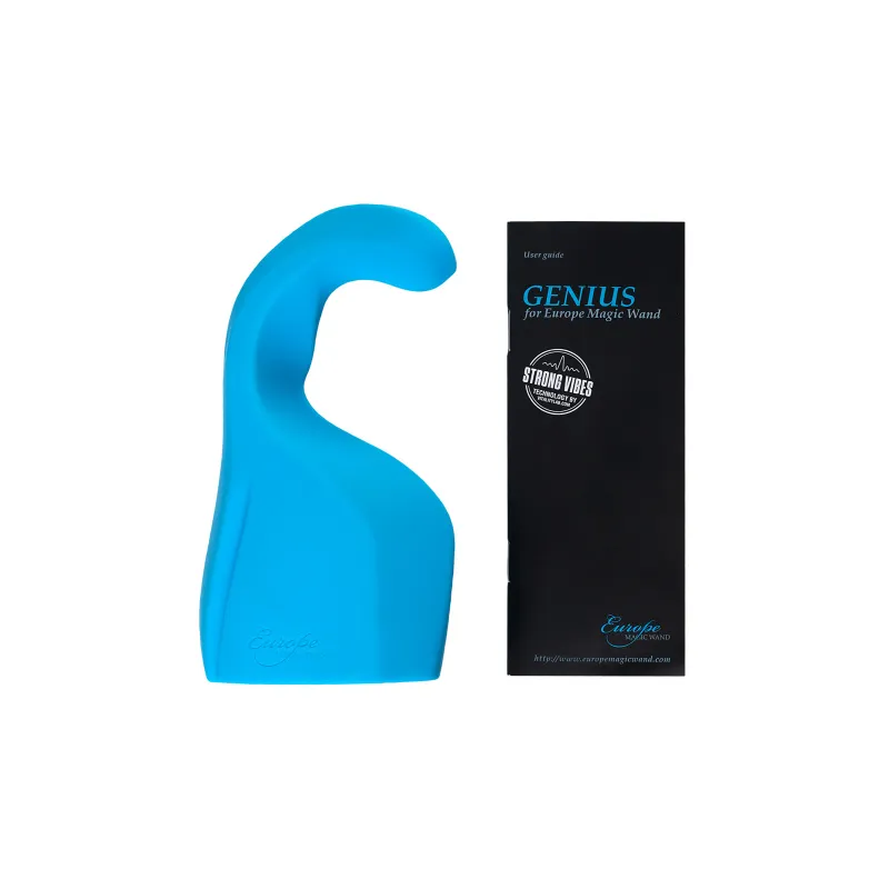 Фото Magic Wand Насадка Magic Wand Genius для массажера Europe, силикон, синяя, 17 см