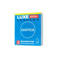 Luxe Презервативы Luxe, royal, exotica, 18 см, 5,2 см, 3 шт. — купить в Минске Изображение Luxe Презервативы Luxe, royal, exotica, 18 см, 5,2 см, 3 шт.