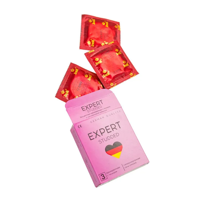 Фото  Презервативы EXPERT Studded, облегающие, точечные,  3 шт.