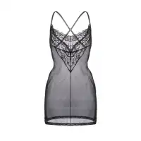 Фото Erolanta Lingerie Комбинация Erolanta Lizaveta с бретелями крест-накрест, черный (50-52)