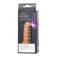 Изображение KOKOS Насадка реалистичная KOKOS NUDE SLEEVE с дополнительной стимуляцией, TPE, телесная, 14 см