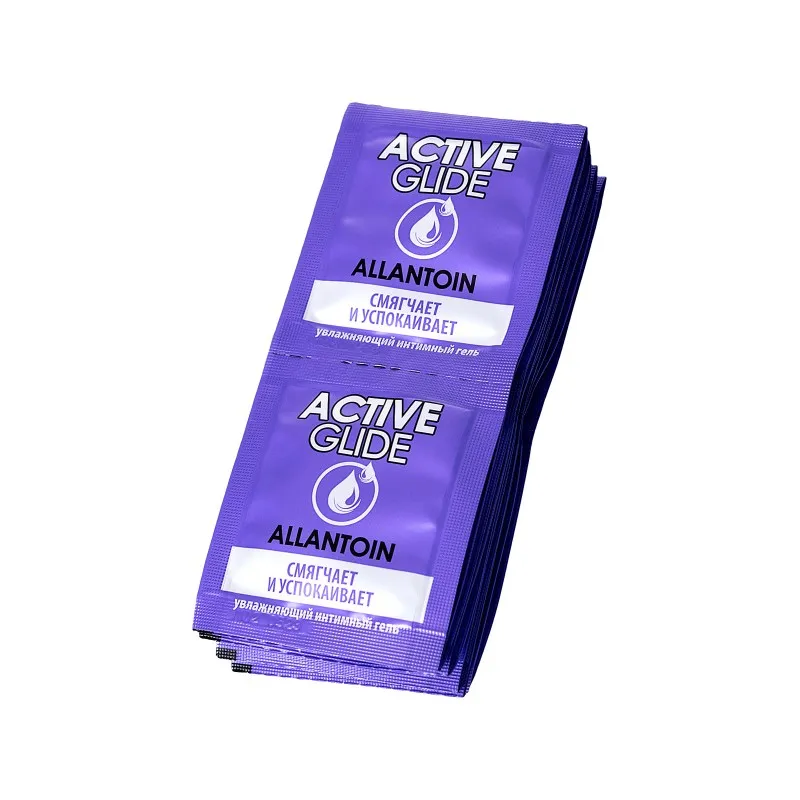 Увлажняющий интимный гель ACTIVE GLIDE ALLANTOIN, 3г по 20шт в упаковке — купить в Минске Изображение Увлажняющий интимный гель ACTIVE GLIDE ALLANTOIN, 3г по 20шт в упаковке
