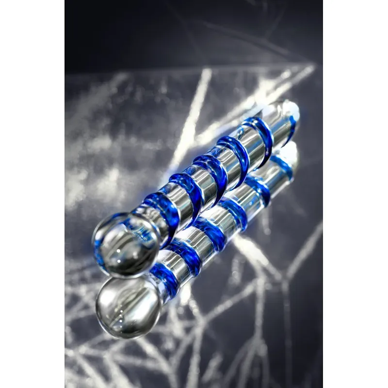 Фото Sexus Glass Двусторонний фаллоимитатор Sexus Glass, стекло, прозрачный, 19 см