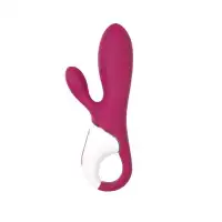 Изображение Satisfyer, Германия Вибратор с клиторальным стимулятором и подогревом Satisfyer Hot Bunny Connect App, бордовый, 17,5 см