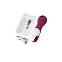 Изображение Satisfyer, Германия Вакуум-волновой стимулятор клитора с вибрацией Satisfyer Lucky Libra, силикон, бордовый, 15,7 см
