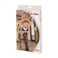Candy Girl, Гонконг Костюм горничной Candy Girl (топ, юбка с пажами, стринги, чулки, манжета), черно-белый, OS — купить в Минске Изображение Candy Girl, Гонконг Костюм горничной Candy Girl (топ, юбка с пажами, стринги, чулки, манжета), черно-белый, OS