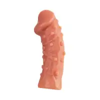 Фото KOKOS Насадка реалистичная KOKOS PENIS SLEEVE с дополнительной стимуляцией, TPE, телесная, 16.5 см