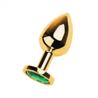 Metal by TOYFA Анальная втулка Metal by TOYFA, металл, золотая, с зеленым кристаллом, 8 см, Ø 3,4 см, 85 г — купить в Минске Фото Metal by TOYFA Анальная втулка Metal by TOYFA, металл, золотая, с зеленым кристаллом, 8 см, Ø 3,4 см, 85 г