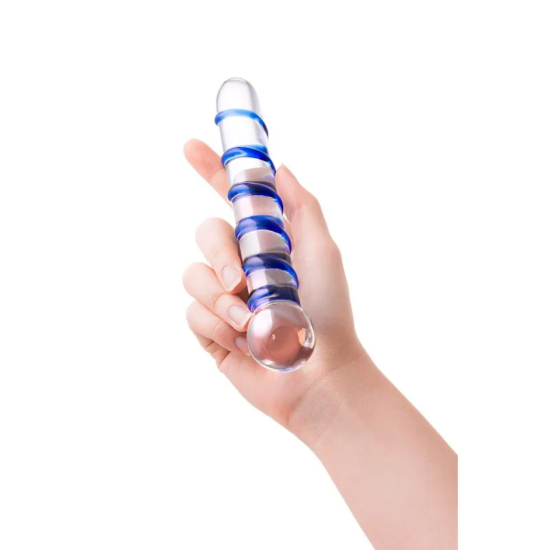 Фото Sexus Glass Двусторонний фаллоимитатор Sexus Glass, стекло, прозрачный, 19 см