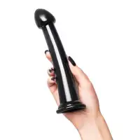Изображение TOYFA Basic Нереалистичный фаллоимитатор TOYFA Basic Jelly Dildo M, TPE, чёрный, 18 см