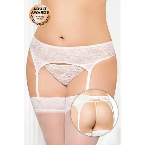 Фото SoftLine Collection, Польша Пояс для чулок и стринги кружевные SoftLine Collection, белый, XXL