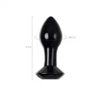 Фото Sexus Glass Анальная втулка Sexus Glass, стекло, черная, 8,5 см