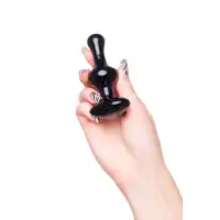Фото Sexus Glass Анальная втулка Sexus Glass, стекло, черная, 9,8 см
