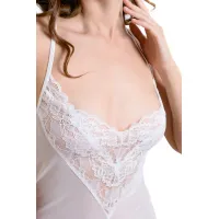 Изображение Erolanta Lingerie Комбинация Erolanta Lizaveta с бретелями крест-накрест, белый (42-44)