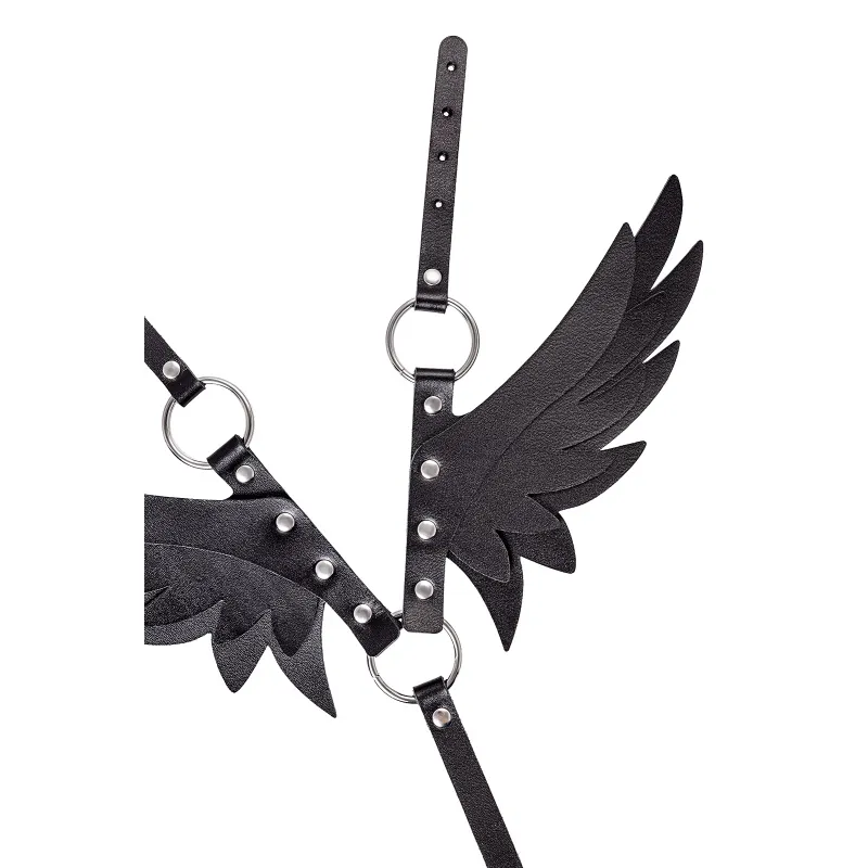 Изображение PECADO B.D.S.M Портупея Крылья Pecado BDSM, натуральная кожа, черная