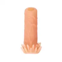 Фото KOKOS Насадка реалистичная KOKOS NUDE SLEEVE с дополнительной стимуляцией, TPE, телесная, 10 см