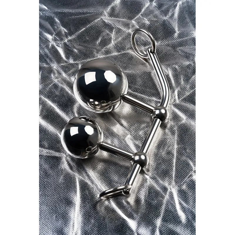 Изображение Metal by TOYFA Стринги TOYFA Metal с двумя шарами, серебряные