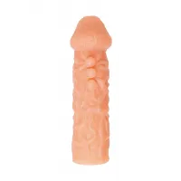 Фото KOKOS Насадка реалистичная KOKOS COCK SLEEVE 007-S с дополнительной стимуляцией, TPE, телесная, 13.8 см