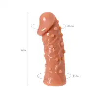 Изображение KOKOS Насадка реалистичная KOKOS EXTREME SLEEVE 06-M с дополнительной стимуляцией, TPE, телесная, 14.7 см