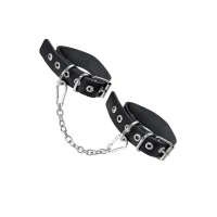 PECADO B.D.S.M Оковы Pecado BDSM, из одного ремешка с люверсами, натуральная кожа, чёрные — купить в Минске Изображение PECADO B.D.S.M Оковы Pecado BDSM, из одного ремешка с люверсами, натуральная кожа, чёрные