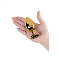 Изображение Metal by TOYFA Анальная втулка Metal by TOYFA, металл, золотая, с чёрным кристаллом, 9,5 см, Ø 4 см, 145 г