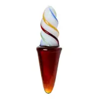Изображение Sexus Glass Двусторонний фаллоимитатор Sexus Glass, стекло, коричневый, 16 см