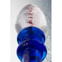 Фото Sexus Glass Двусторонний фаллоимитатор Sexus Glass, стекло, синий, 18 см