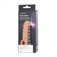 Фото KOKOS Насадка реалистичная KOKOS NUDE SLEEVE с дополнительной стимуляцией, TPE, телесная, 14 см