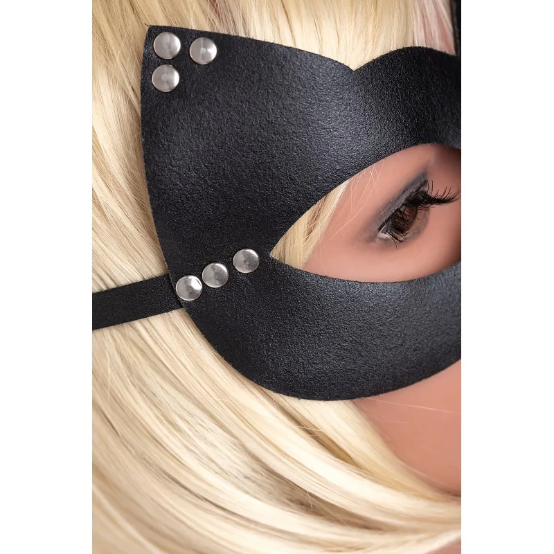 Изображение Штучки-дрючки, Россия Маска Штучки-дрючки «Кошка» с заклепками, кожа, черная