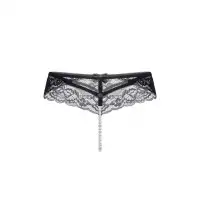 Изображение Erolanta Lingerie Эротические трусики с жемчужной нитью Erolanta Amy кружевные, черный (46-48)