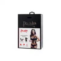 Изображение PECADO B.D.S.M Сбруя для фиксации шеи и рук Pecado BDSM, натуральная кожа, черная