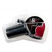 Изображение Black & Red by TOYFA Насадка на пенис Black & Red by TOYFA, со стимуляцией клитора, силикон, чёрная, 11 см