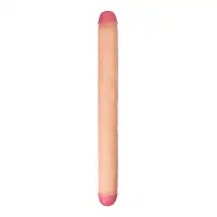 Фото  Фаллоимитатор RealStick Brutal Castor двусторонний, neoskin, телесный, 56 cм
