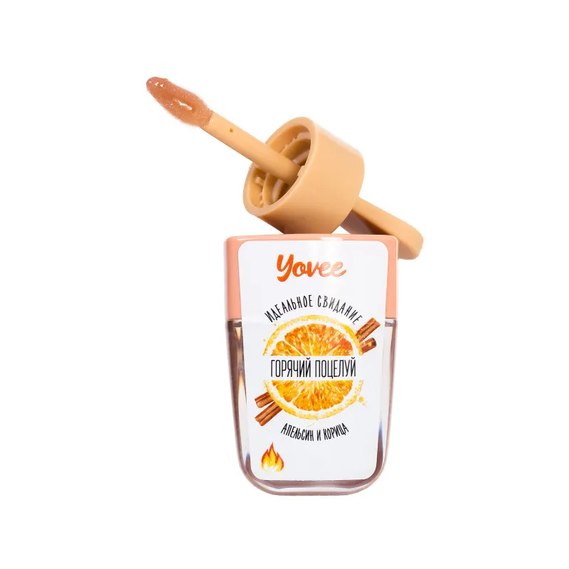 Изображение YOVEE Бальзам для губ Yovee «Горячий поцелуй» с ароматом апельсина и корицы, разогревающий, 5 мл