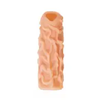 Фото KOKOS Насадка реалистичная KOKOS NUDE SLEEVE с дополнительной стимуляцией, TPE, телесная, 14 см