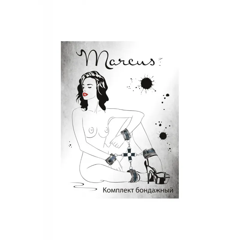 Изображение Marcus by TOYFA Кружевной бондажный комплект TOYFA Marcus (сцепка, наручники и оковы), серебряная