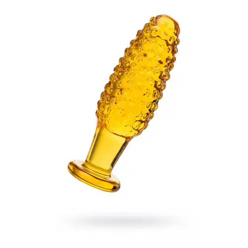 Фото Sexus Glass Анальная втулка Sexus Glass, стекло, желтая, 13 см, Ø 4 см