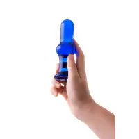 Фото Sexus Glass Анальная втулка Sexus Glass, стекло, синяя, 13,5 см, Ø 4,5 см