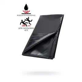 Простыня для секса Black&Red by TOYFA, ПВХ, черный, 220х200