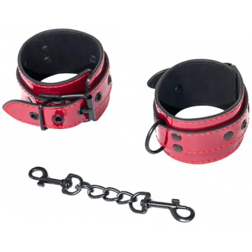 Изображение Lola Toys, Россия Красные лаковые наручники Party Hard Bizzare на металлической цепи
