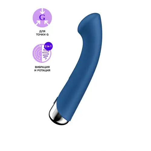Изображение  Вибратор для точки G  с ротацией Satisfyer Spinning G-Spot 1, силикон, синий, 16,8 см