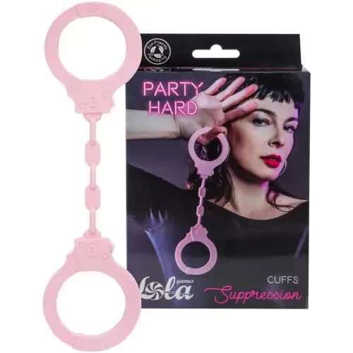 Фото  Силиконовые наручники Party Hard Suppression Pink