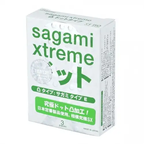 Изображение Sagami, Япония Презервативы с пупырышками ультратонкие Sagami Xtreme Type-E 3 шт