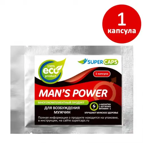Фото Supercaps, Китай Средство возбуждающее для мужчин с L-carnitin Mans Power 1 капсула