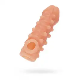Насадка реалистичная KOKOS COCK SLEEVE 010-S с дополнительной стимуляцией, TPE, телесная, 13.8 см