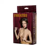 Изображение Theatre by TOYFA Ошейник с поводком TOYFA Theatre, кожа, черный, 44 см